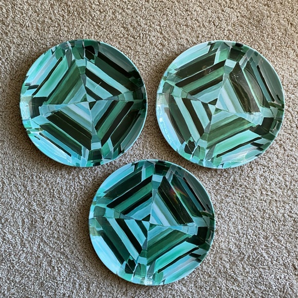 Ashley Longshore Emerald Gem Porcelain Plates - Picture 1 of 15